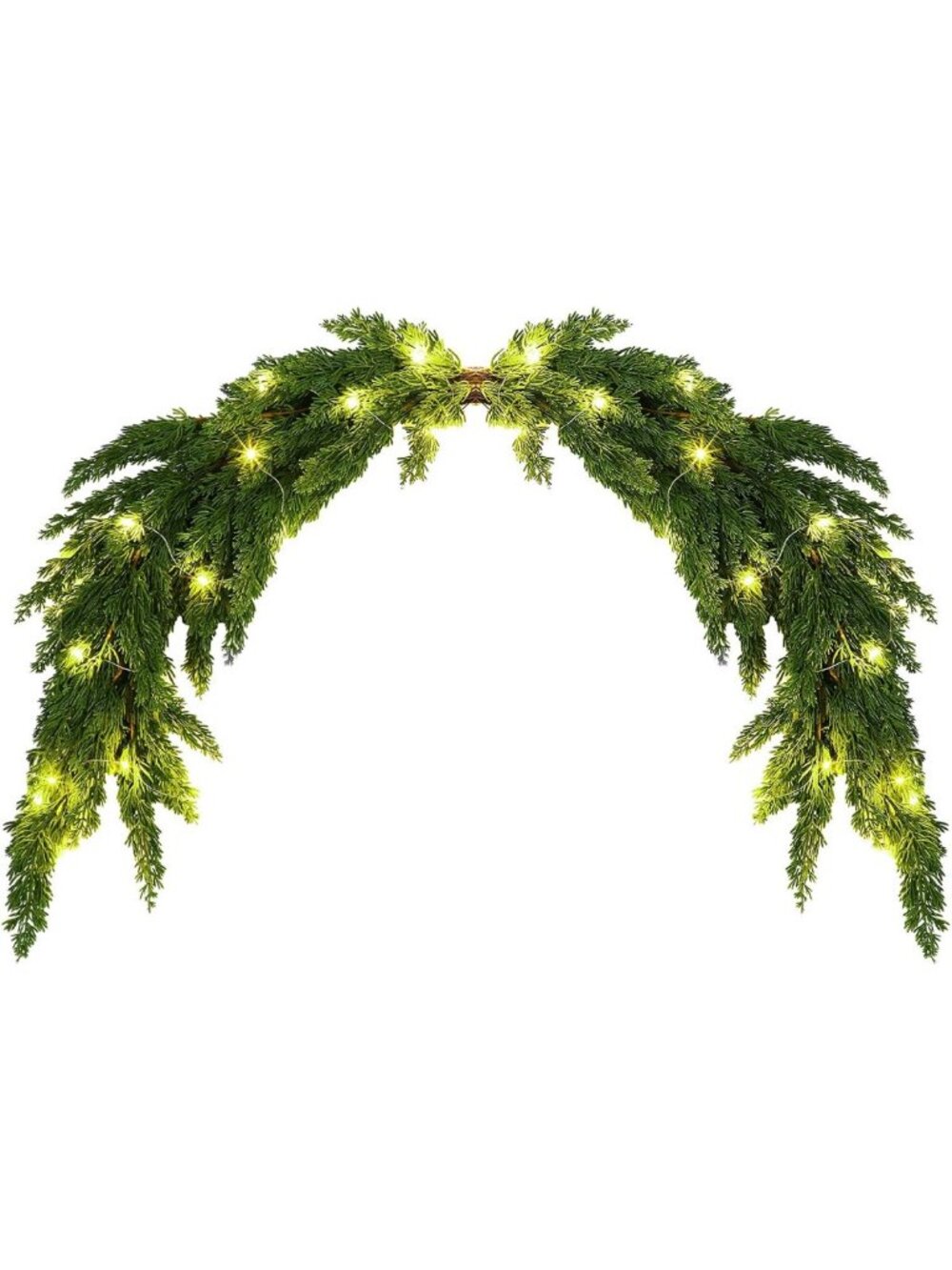 47'' Natural Feel Artificial Cedar Christmas Swag with LED Lights for Door